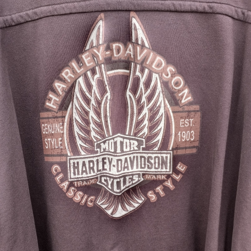 Harley Davidson Embroidered Graphics Snap Long Sleeve Shirt Jacket Men Size 2XL - Picture 5 of 12